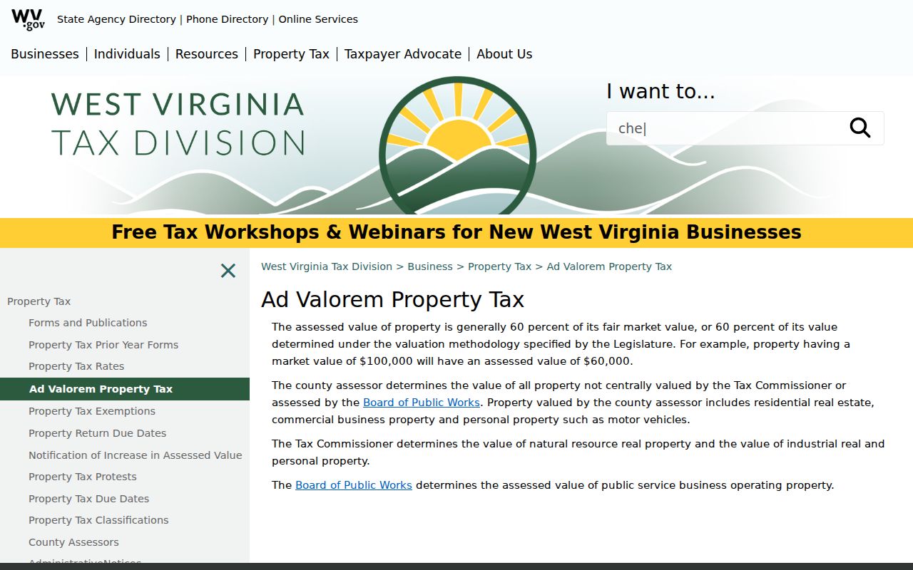 Pleasants County property value context from the West Virginia 60 percent assessment guidance
